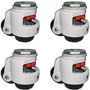 TP-100S - 3" Wheel - Retractable Leveling Machine Stem Casters - 4 Pack - 6,400