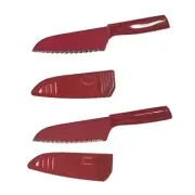 NEW! Kuhn Rikon Slice And Serve Knife Set Of 2 RED Color