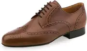 [Werner Kern] 28023 Men's Dance Shoes - Cognac Leather - Normal Width - 2 cm Standard Heel - Made in Italy