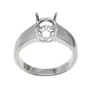 Oval Shape 9x7mm Men's Ring Semi Mount In 14k White Gold, Men Jewelry (53322)