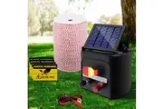 Giantz Fence Energiser 5KM Solar Powered Electric 2KM Poly Wire