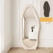 1.7m Standing Maiden Mirror Full Length Aesthetic Full Size Floor Mirror Bedroom Creative Modern Deco Pearl White