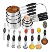 16 Pieces Measuring Cups and Magnetic Measuring Spoons Set Stainless Steel,8