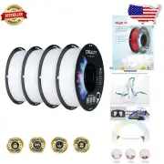High-Precision 1.75mm PETG Filament - 4-Pack, Odorless & Tough White 3D Prints