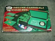 Franklin Deluxe Casino 4in1 Game Set Poker Craps Roulette Black Jack NEW
