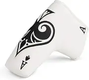 [GonaFit] Golf Blade Putter Head Cover Headcover Synthetic Leather Magnetic Closure for Scotty Cameron Odyssey Ping White