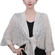 [generic] Soft Knit Shawl Lightweight Breathable Design Sun Protections Wrap for Beach Vacation and Outdoor