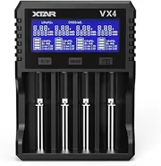 XTAR New VX4 Universal Battery Charger for 3.6/3.7V Li-ion 1.5V Li-ion&1.2V Ni-MH AA AAA 3.2V LiFePO4 Batteries,Test Battery Real Capacity (VX4)