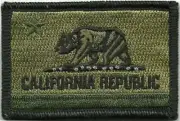 VELCRO® BRAND Fastener Morale HOOK PATCH State California Olive Drab 3x2"