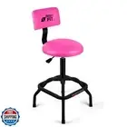 FreekyFit Shop Stool with Backrest, Mechanic Garage Stool for Workshop, Adjus