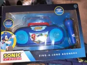 Sonic The Hedgehog Sing a Long Karaoke Boombox Radio Microphone Toy NEW