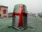 Medieval Metal Helmet Templar Crusader SCA LARP Great Helmet Knight Halloween