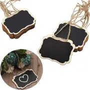 16 Pack Chalkboard Tags with Hanging String, Double Sided Blackboard Wooden Mini