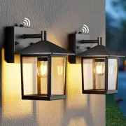 Dusk to Dawn Outdoor Lighting Fixtures Wall Mount, Matte Black Outdoor Porch ...