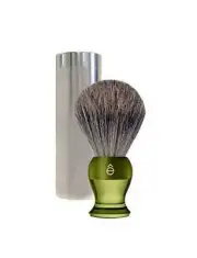 eShave Fine Badger Shaving Brush (Travel with Canister) Green Brand New