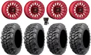 Fuel Rincon Bdlk 15" Wheels Red 30" Sniper 920 Tires Polaris RZR XP 1K / PRO XP
