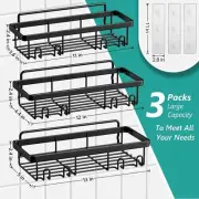 Shower Caddy 3 Pack Adhesive No Drilling Traceless Shelves Rustproof B195
