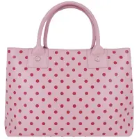 在飛比找Yahoo奇摩購物中心優惠-agnes b.點點全皮方手提包-小粉紅