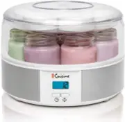 Automatic Digital Yogurt Maker with 7 Glass Jars and Date Setting Lids