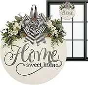 Door Sign Home Sweet Home Sign Home Sweet Home Welcome Sign Home Sweet Home Door 30cm Round Wooden Decoration With Sign, Spring Door Decoration Wreath, Summer Spring Wreath F