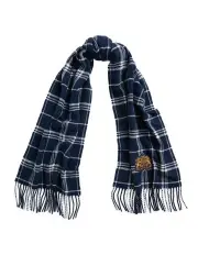 [Polo Ralph Lauren] Plaid Crest Patch Wool Blend Scarf in Blue