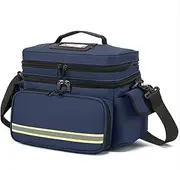 First Aid Kit Bag Empty, Portable Medical Travel Bag with Multi Pockets, Double-Layer Medicine Pill Bottle Organizer, Home Storage, Trauma Bag for EMT, Nurses, Doctor, Emergency Bag for Medicine