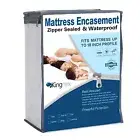 Zippered Split King Mattress Protector for Adjustable Beds 100% Waterproof 6-...
