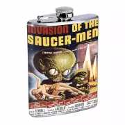 Vintage Alien Abduction D4 Flask 8oz Stainless Steel Hip Drinking Whiskey