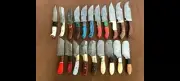 CUSTOM HAND MADE DAMASCUS STEEL FIXED FULL TANG MIX KNIFE 8",9",10"12(LOT OF 20)