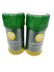 Wilton Lot of 2 Edible Green Sanding Sugar Sprinkles 3.2 oz Bottle New Sealed