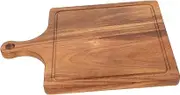 MOLUCKFU Cutting Board Solid Wood Serving Platter Handle for Kitchen Charcuterie Bread and Pizza