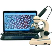 AmScope 40X-1000X Glass Optics Digital Student Microscope + 2MP USB Camera