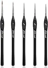 Detail Paint Brush Set - Golden Maple 5PC Fine Detail Paint Brushes Nylon Hair Triangular Handle for Detailing & Art Painting - Acrylic, Watercolor, Oil, Gouache, Miniatures, Models