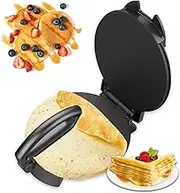 1800W Electric Chapati Maker, Non-Stick Coating Bake Pancakes Machine, Double-sided Heating Roti Omelelte Maker for Flat Bread and Tortilla, Anti-scalding Handle and Temp Control for Crepe