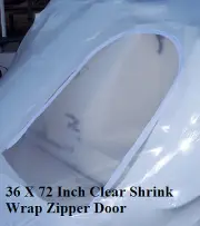 36" X 72" Clear Shrink Wrap Zipper Door 36X72 Clear Shrink Wrap Door NEW