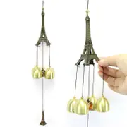 2 pcs Vintage Eiffel Tower Wind Bells Landscape Metal Hanging Wind Chimes Yard Church Home Decoration