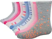 [Hanes] girls Ultimate Fashion Crew Socks Pack, Lightweight Stretch Crew Socks, Assorted 10-pair Pack, Small