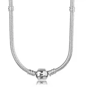 PANDORA Sterling Silver Serpentine Charm Necklace #590703HV Authentic