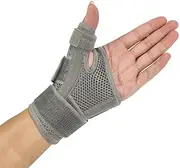 Orthocure Thumb Spica Brace Support Strap - De Quervains Splint Brace Tendonitis Arthritis Grey left and right hand Premium quality (Universal, Grey)
