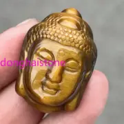 1.3" Natural Tiger’s Eye Jasper Buddha's head Skull Quartz Crystal Skull Gem 1pc