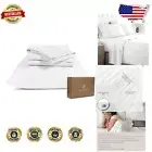 100% Organic Cotton King Sheet Set - 300 Thread Count, Fits Mattresses 17" Deep