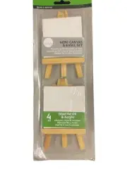 Simply 4 Piece Mini Canvas And Easel Set [New In Package]