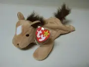 Ty Derby the Horse Beanie Baby Retired Mint with Tags Error On Tag Soft Mane