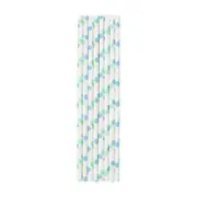 Baby Blue Polka Dots Paper Party Straws 8pk