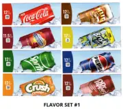 Crane National 497 Vending Machine Can Drink Label 8PK (4"x1.5") - Flavor Set #1