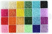 Glass Seed Beads, 3mm Glass Seed Beads Set Polished DIY for Making Jewelry