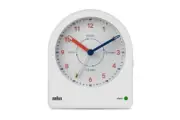 9.7cm White Time Teacher Analogue Alarm Clock By BRAUN