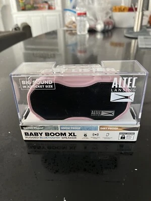 Altec Lansing Baby Boom XL Rugged Portable Bluetooth Speaker Waterproof Pink NIP
