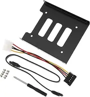 jojofuny 2.5 Inch to 3.5 Inch Ssd/Mounting Bracket Metal Drive Bay Converter for Desktop Pc Easy Install Black
