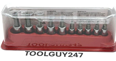 SNAP ON TOOLS 210EFTXRY 10pc Combo Drive TORX Bit Tamper Resistant Socket Set